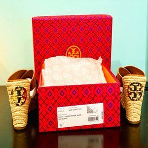 Tory Burch Bailey Wedge Mule Espadrille Sandals